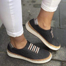 Womens Casual Shoes Spring Sneakers Women Casual Ladies Sport Shoes Casual Slip on Shoes Black 39