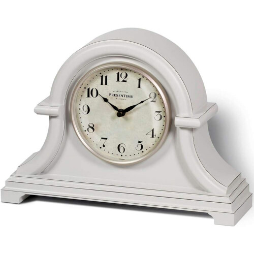 Vintage Farmhouse Tabletop Clock Grey Oak Finish 1