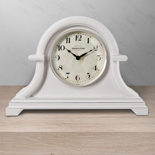 Vintage Farmhouse Tabletop Clock Grey Oak Finish 2