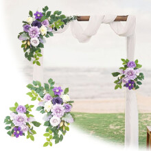 Guirlande florale artificielle rose poudré – Guirlande de soie romantique pour arches, panneaux et chaises – Décoration de cérémonie prête