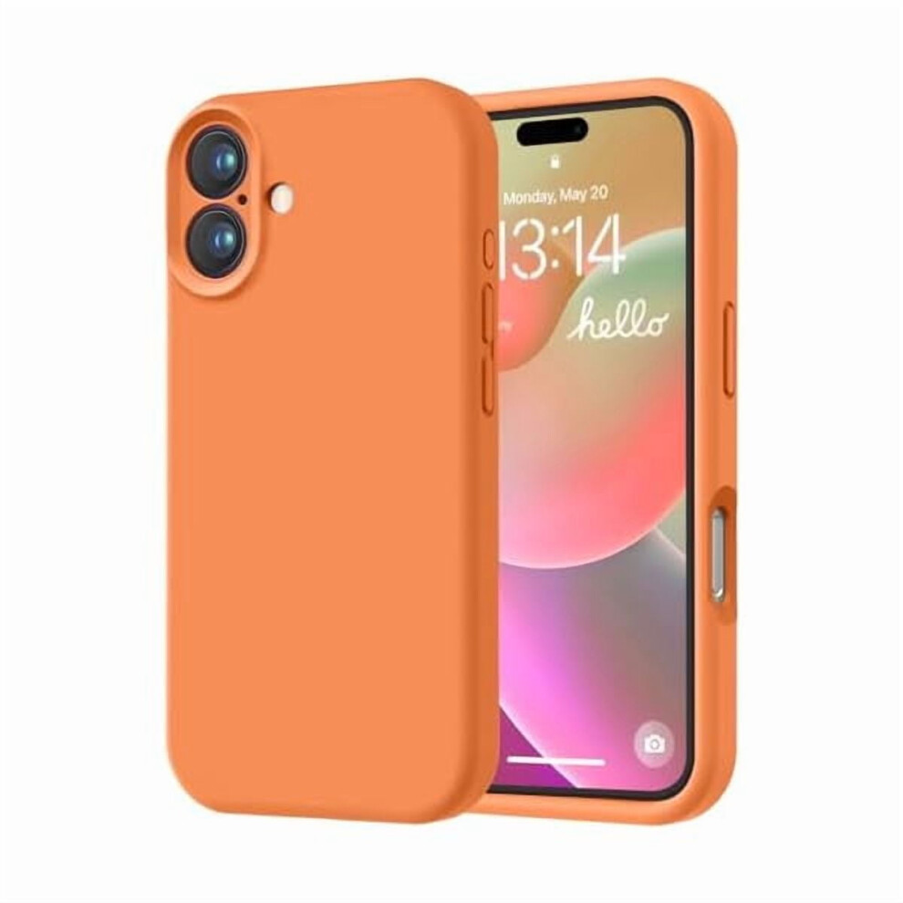 Iphone 16 Case Â Premium Silicone, Soft Microfiber Lining, Shockproof, 6.1", Bright Compatible With Iphone 16 Orange 9313598025562