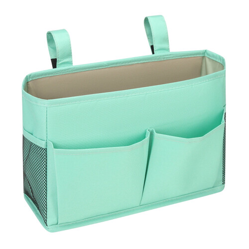 Bedside Caddy with Phone Pocket - Waterproof Polyester Dorm Storage Organizer, Multiple Compartments for Upper Bunk/Sofa, 11.8" Large Capacity, 1PC