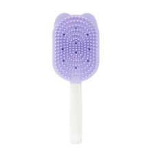 Cat Brush, Ergonomic Silicone Dog Brush, Massage Soft Bristles Cat Stuff,Purple