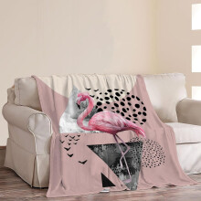 Couverture Flamant Rose – Plaid en polaire douce et moelleuse, 127 x 152 cm, Décoration d'hiver chaude pour enfants, femmes et bébés –