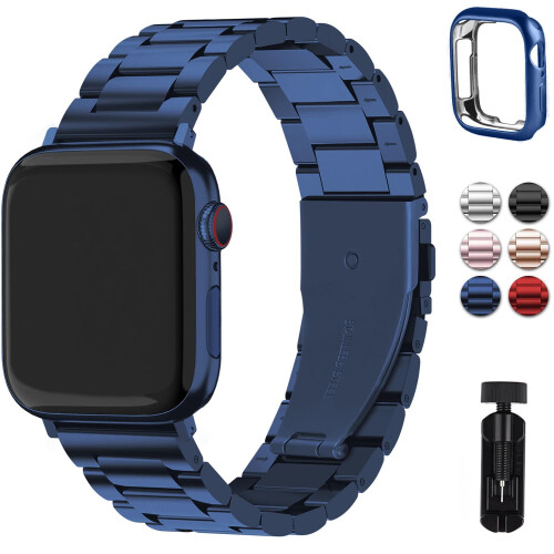 Συμβατό με το Apple Watch Μεταλλικό λουράκι 44 χιλιοστών – Ρυθμιζόμενο λουράκι με θήκη