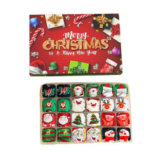 12 par julesokker gavesett 24-dagers nedtelling overraskelseseske morsomme juledesign premium komfort for menn og kvinner perfekt festgave