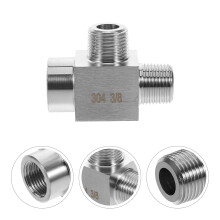 Raccords de tuyauterie en acier inoxydable, connecteurs en T robustes, adaptateurs de tuyauterie 3 voies, filetage femelle 3/8" NPT x filetage mâle