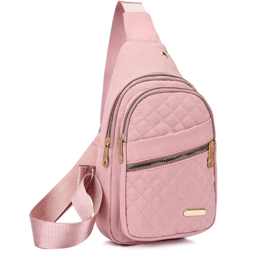 Pochete acolchoada de cor sólida, bolsa transversal resistente à água com alça ajustável – compatível com homens e mulheres.