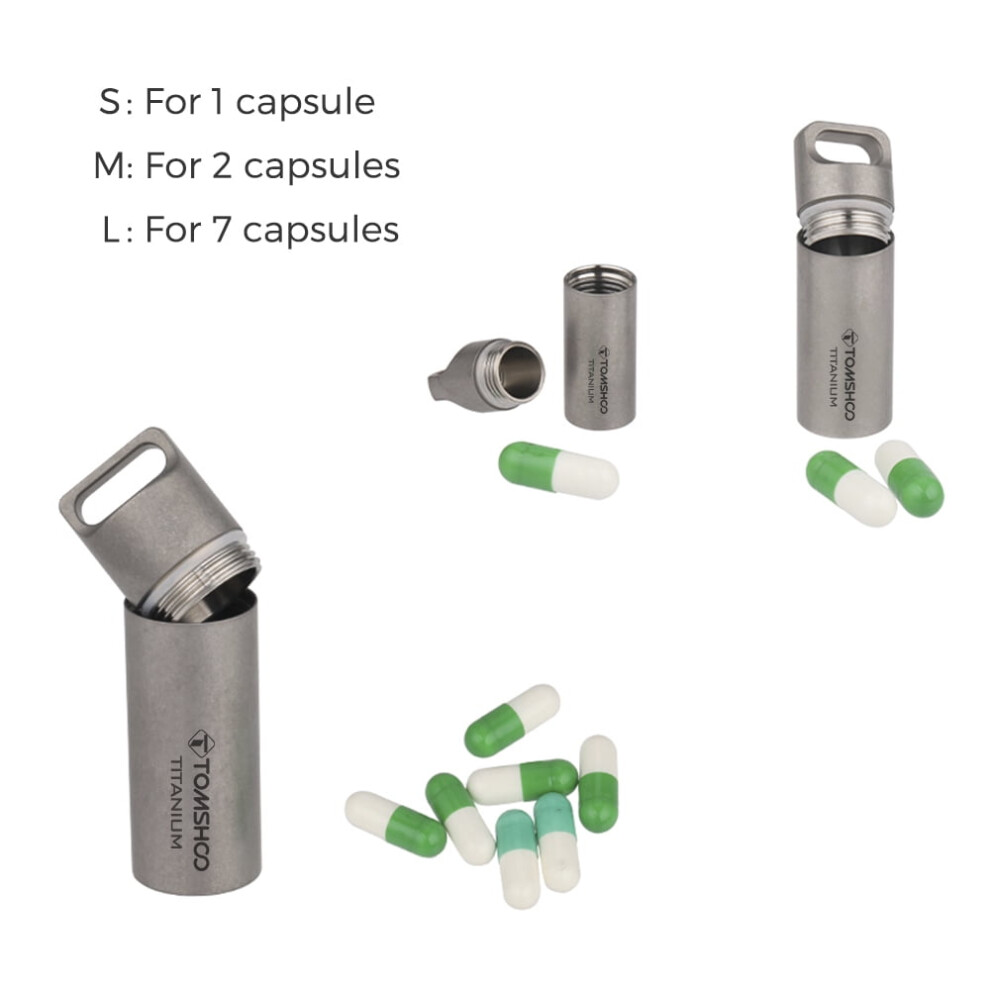 Outdoor TOMSHOO Titanium Pill Case Waterproof Mini Pill Holder Pocket Pill Box Container For Outdoor Travel Camping Hiking