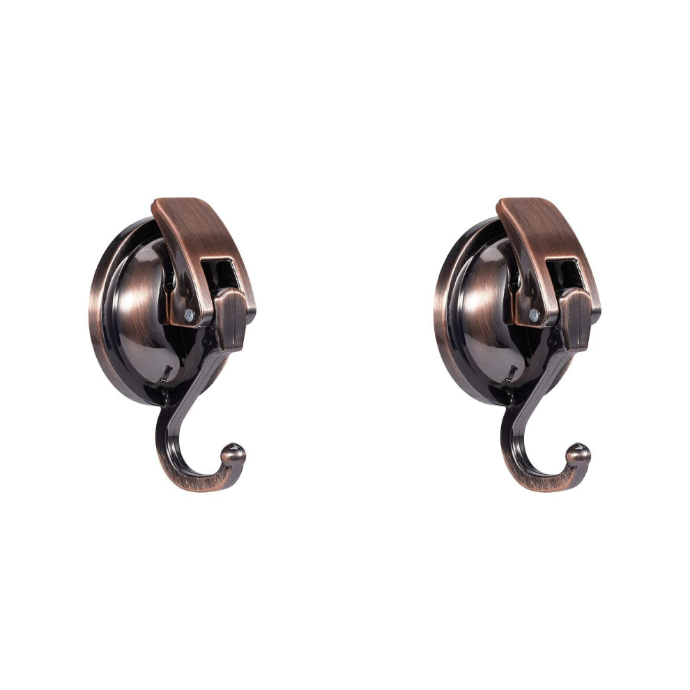 2 Pack Heavy Duty Vacuum Wreath Cup Hook, No Hole Punched, Super Suction For Kitchen Bathroom And Restroom, Bronze 9327961615519