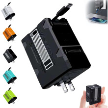 Retractable Phone Charger, 120W 2-in-1 Fast Charger with Retractable Cables, Foldable Wall Plug Adapter, for Phone Tablet Laptop