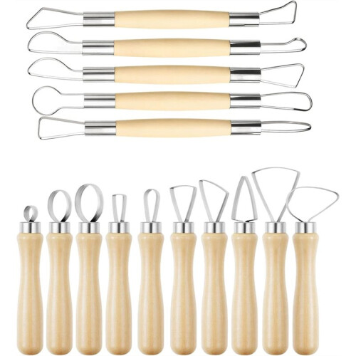 Professional Clay Sculpting Tool Kit: Ribbon and Trimming Tools for Studio Ceramic Artists