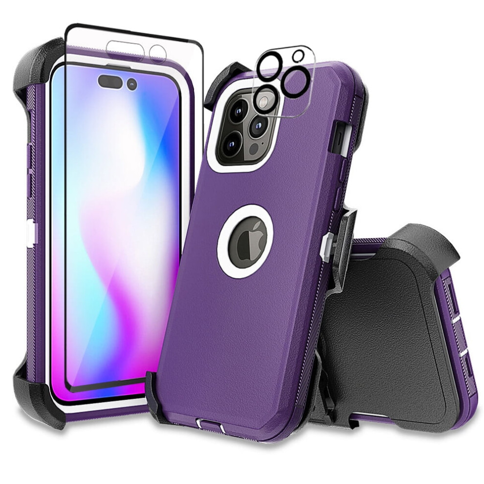 Iphone 14 Pro Max Case With Belt Clip And Screen Protector 9329345527227