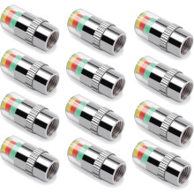 12pcs Tire Pressure Caps, Easy to Read 3 Color Car Tire Pressure Monitor Valve Stem Caps