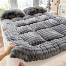 6-8cm Thick Soft Breathable Fiber Filled Quilted Mattress Topper - Folding Roll Up Warm Sleeping Pad for Bedroom