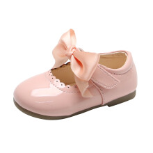 Zapatos de cuero con nudo de mariposa para niñas pequeñas YOUSNH, sandalias de princesa para bebé, color rosa, talla 12