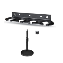 Multi Microphone Holder to 4 Mics Portable Microphone Storage Stand Mic Stand Tray for Handheld Dynamic Wireless Mics