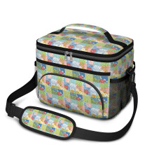 Sac à lunch isotherme à motif floral pour femmes et hommes – Étanche, bandoulière réglable, 25,4 x 17 x 20,3 cm, idéal pour un usage