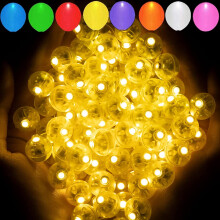 100 ks žlutých mini LED balónkových světel, vodotěsných kulatých světel na párty, svatby, narozeniny, festivaly, novoroční a vánoční