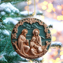 Christmas & Easter Nativity Ornaments, Jesus Birth Pendant, Acrylic Xmas Tree Decor, Religious Gift – Compatible with Christian Celebrations
