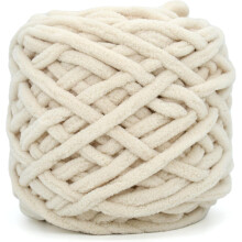 100 g dik chenillegaren voor haken en breien – beige, pluizig fluweelachtig, zacht garen voor babydekens, geschikt voor beginners
