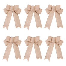 Lot de 6 nœuds de Noël pour décoration extérieure, grand nœud de sapin de Noël (27,2 x 21,6 cm), nœud pour couronne ou décoration de porte