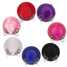 6Pcs Tiny Hats for Crafts Polyester Dome Shape Decorative Miniature Accessory 7x2.5in
