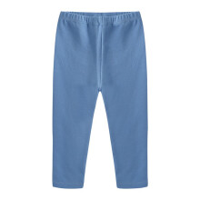 Leggings en coton pour petites filles, coloris unis, collection 2025, pantalon moulant décontracté bleu, 5-6 ans