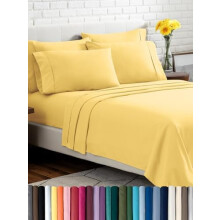 Set de cearșafuri de lux pentru pat dublu XL, 4 piese, extra moi, cu buzunare adânci, răcoritor și respirabil, rezistent la