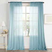Transparente Gardinen mit Stangendurchzug, lichtdurchlässig, einfarbig, für Wohnzimmer, Schlafzimmer, Badezimmer, 72" x 84"