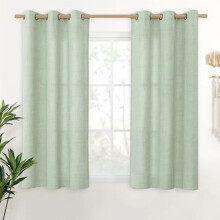 Sage Green Linen Curtains 52x68 in, 2 Panels, Light