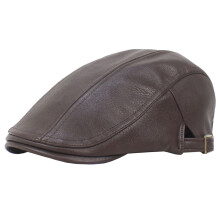 Pălării Newsboy pentru bărbați, șapcă plată din piele, Gatsby, pălărie de șofer, maro, G131545