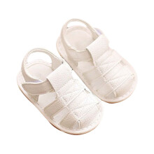 Scarpe traspiranti per bambini e bambine Ediodpoh, copriscarpe morbidi per neonati, scarpe unisex da 0 a 18 mesi, sandali per bambine, bianche 4.5