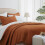 Queen Quilt Set Brunt Orange Reversible 3-Piece 1