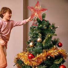 Vintage Iron Christmas Tree Topper with Lights