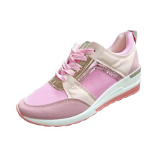 Sneakers för kvinnor Tjock sula Klack Casual Spets Antihalksula Mesh Sneaker Dam Sportskor USA: 8.5(40)