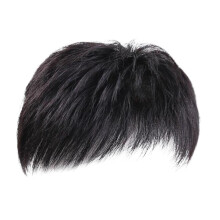 Haarstukje van echt mensenhaar met clip voor mannen, korte haarstukjes voor feestjes, om grijs haar te bedekken.