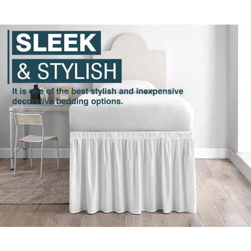 Twin XL Bed Skirt with 40" Drop – Microfiber Ruffled 1