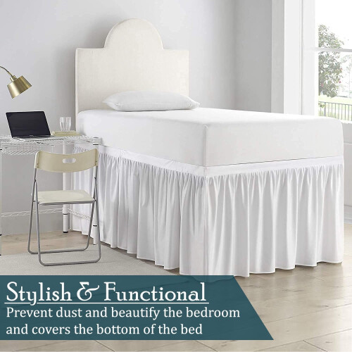 Twin XL Bed Skirt with 40" Drop – Microfiber Ruffled 2