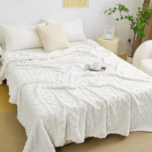 King Size Faux Diamond Throw Blanket, White