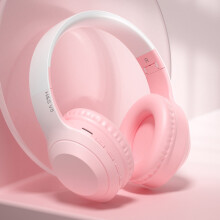 Trådlösa hörlurar med gradient Bluetooth-headset, brusreducering och fjärrkontroll, Bluetooth-headset med överlägsen batteritid, rosa