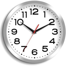 10 Inch Silent Atomic Wall Clock Silver