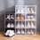 Stackable Clear Shoe Boxes (6-Pack), Fits US Size 12, Easy Assembly, Compatible with Sneaker Display 6