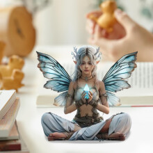 Weihnachtliche Acryl-Schreibtischfigur einer Frau, moderne Tischdekoration, ästhetische Wohn-/Bürodekoration, Geschenkidee – passend zu