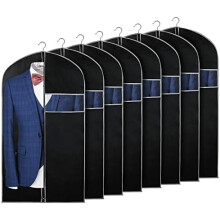 Ensemble de 8 housses à vêtements de 40 pouces, housses de costumes suspendues pour hommes/femmes, compatibles avec les tringles de penderie