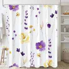 Watercolor Floral Shower Curtain, 72x72 in, Polyester