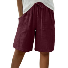 Shorts femininos lisos, shorts casuais, estilo capri, tamanhos P-3XG