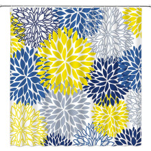 Dahlia Flower Shower Curtain 72 x 72 in, Polyester with