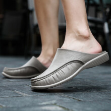 Pantoufles pour hommes confortables, à semelle souple et antidérapante, utilisables aussi bien à l'intérieur qu'à l'extérieur, couleur kaki,