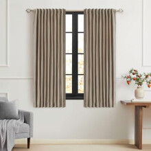 Taupe Velvet Blackout Curtains 52x96in 2 Pack
